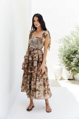 Gypsy Heart Maxi Dress Brown