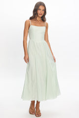 Dulce Scoop Neck Midi Dress Sage