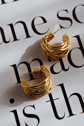 Halo Tangled Hoop Earrings Gold