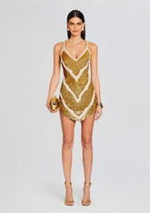 Inessa Feather Sequin Dress