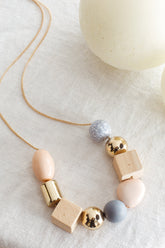 Imogen Mix Bead Necklace Pink