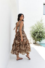 Gypsy Heart Maxi Dress Brown