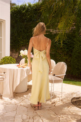 Everlasting Moment Satin Maxi Dress Yellow