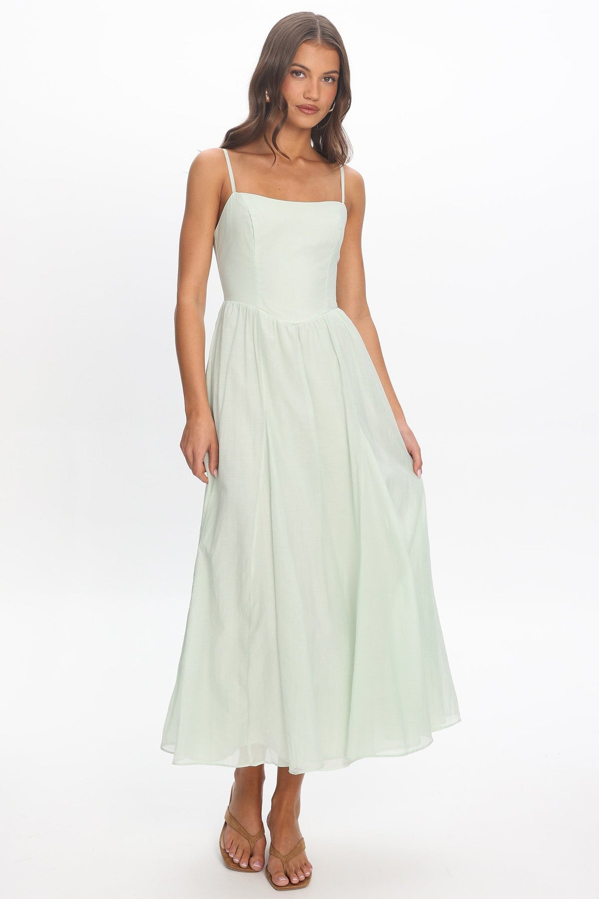 Dulce Scoop Neck Midi Dress Sage