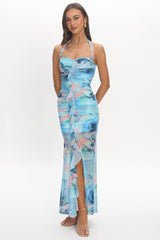 Mizuki Flounce Maxi Dress Blue